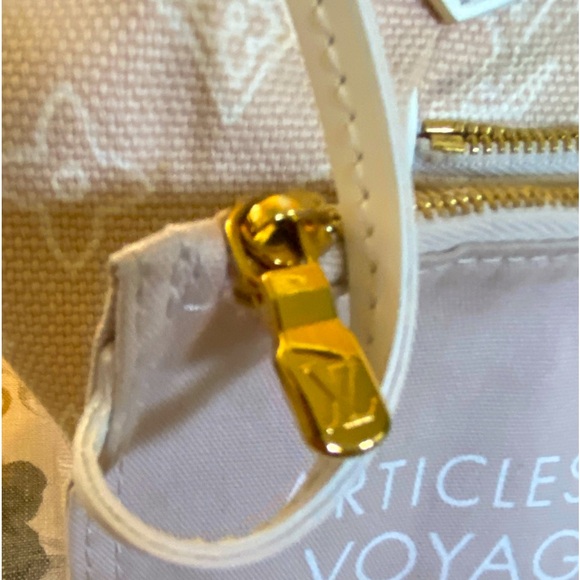 💯AUTH VINTAGE LOUIS VUITTON ARTICLES DE VOYAGE BEIGE CANVAS CABAS GM TOTE &POUCH - Picture 13 of 16